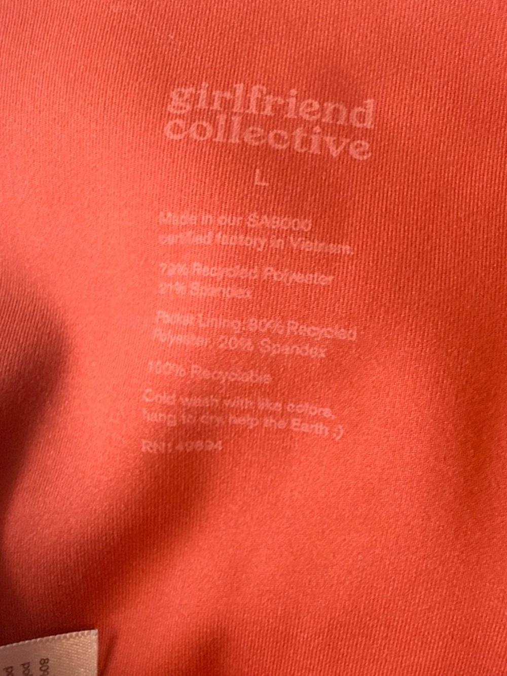 girlfriend collective orange high waisted pocket leggings